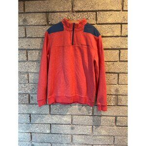 Vineyard Vines Mens Red & Navy Half-Zip Pullover Sweater M Cotton Blend